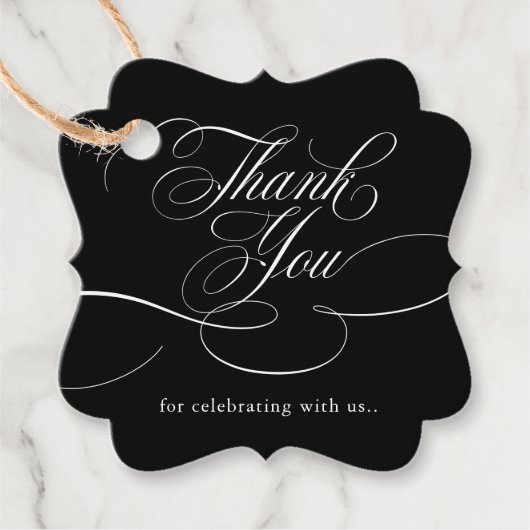 書モダン道タイムレスブラックありがとう フェイバータグ (正面)