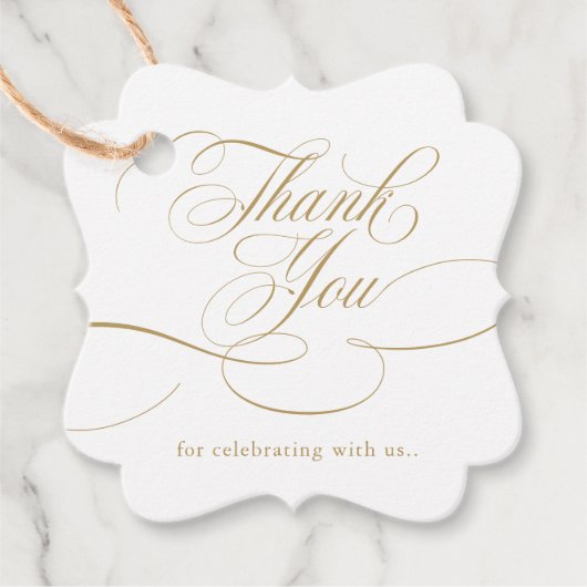 書モダン道タイムレス金ゴールドありがとう フェイバータグ (正面)