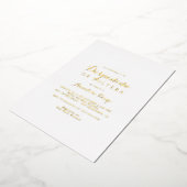 書モダン道デスペディダデソルテラ金ゴールド 箔招待状 (回転した状態)