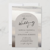 書モダン道トレンディーアーチアーストーン結婚ズ 招待状 (正面)