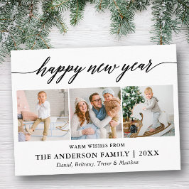 書モダン道ハッピーニューイヤー3写真 ポストカード