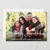 書モダン道ハッピーハヌカー家族の写真 シーズンカード (正面/裏面)