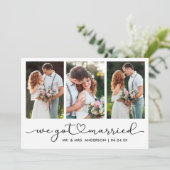 書モダン道ハートスクリプト3写真結婚の 案内状 (スタンド正面)