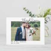 書モダン道ハートスクリプト4写真結婚の サンキューカード (スタンド正面)