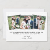 書モダン道ハートスクリプト4写真結婚の サンキューカード (裏面)