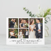 書モダン道ハートスクリプト5枚結婚の写真 案内状 (スタンド正面)