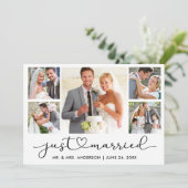 書モダン道ハートスクリプト5枚結婚の写真 案内状 (スタンド正面)