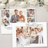 書モダン道ハートスクリプト6枚結婚の写真 サンキューカード