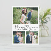 書モダン道ハートス結婚クリプトの3枚 サンキューカード (スタンド正面)