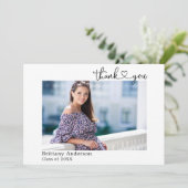 書モダン道ハート卒業写真 サンキューカード (スタンド正面)