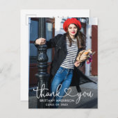 書モダン道ハート台本の卒業生ありがとう ポストカード (正面/裏面)