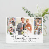 書モダン道ハート台本5写真結婚の サンキューカード (スタンド正面)