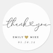 書モダン道ハート結婚あり ラウンドシール (正面)