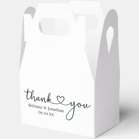 書モダン道ハート結婚の切妻に感謝 フェイバーボックス (見開き)