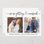 書モダン道ハート結婚2写真 セーブザデート (正面/裏面)