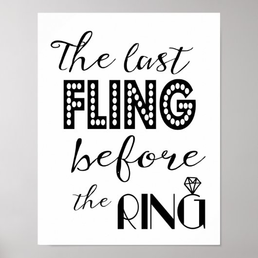 書モダン道バチェロレッテHen stagプリント ポスター (正面)