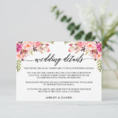 書モダン道ピンクのフローラ結婚の詳細 エンクロージャーカード (スタンド正面)