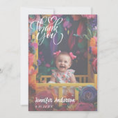 書モダン道フルカスタムフォトベビーシャワー サンキューカード (正面)