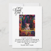 書モダン道フルカスタムフォトベビーシャワー サンキューカード (裏面)