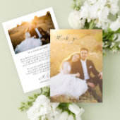 書モダン道フルブリード結婚写真 サンキューカード