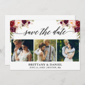 書モダン道ブルゴーニュフローラ3 Photo セーブザデート (正面/裏面)