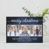 書モダン道ブルーウッドクリスマス3写真 シーズンカード (スタンド正面)