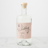 書モダン道ベージュ結婚ズ リキュールボトルラベル (正面)
