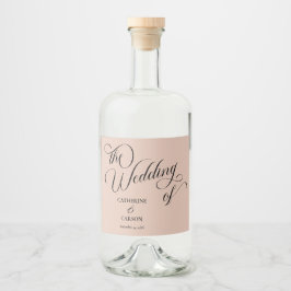 書モダン道ベージュ結婚ズ リキュールボトルラベル