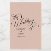 書モダン道ベージュ結婚ズ ワインラベル (シングルラベル)