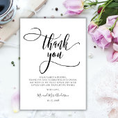 書モダン道ボヘミアン文字結婚写真 サンキューカード