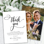 書モダン道ボヘミアン文字結婚写真 サンキューカード<br><div class="desc">シックなモダン書お洒落跡の写真の結婚サンキューカード。結婚の感謝していスタイリッシュテンプレートは完全な垂直写真を搭載し、「ありがとう」文字は手でレタリングのタイポグラフィののスワップフォントスクリプトを白黒でお洒落す。前面にプリメイドの感謝していユーズメッセージが付いた両面カードと、背面にフルフォトが付いたカード。簡単にあなたの名前とメッセージ感謝していをパーソナライズする。ノートもしを手書きしたい場合は、サンプル文字を削除して宇宙を増やす。おもしし救済まは合わせ品連絡が欲しい！</div>