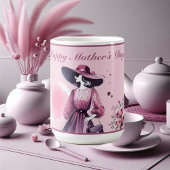 書モダン道マザーズ写真梅水彩画 コーヒーマグカップ