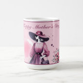 書モダン道マザーズ写真梅水彩画 コーヒーマグカップ (中央)