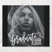 書モダン道ミニマルフルフォト卒業 ビールラベル (シングルラベル)