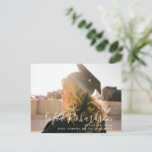 書モダン道ミニマル写真卒業 インビテーションポストカード (スタンド正面)