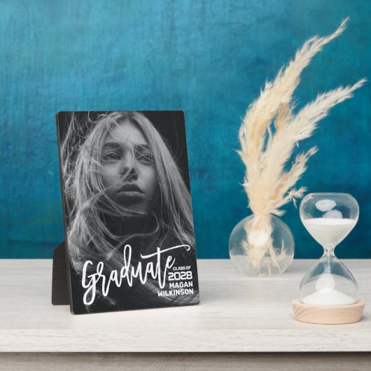 書モダン道ミニマル卒業式卓上 フォトプラーク (側面)