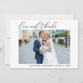 書モダン道ミニマル感謝していラル愛結婚の サンキューカード (正面)