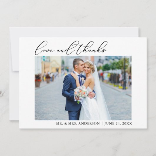 書モダン道ミニマル感謝していラル愛結婚の サンキューカード (正面)