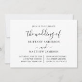 書モダン道ミニマル結婚リスト 招待状 (正面)