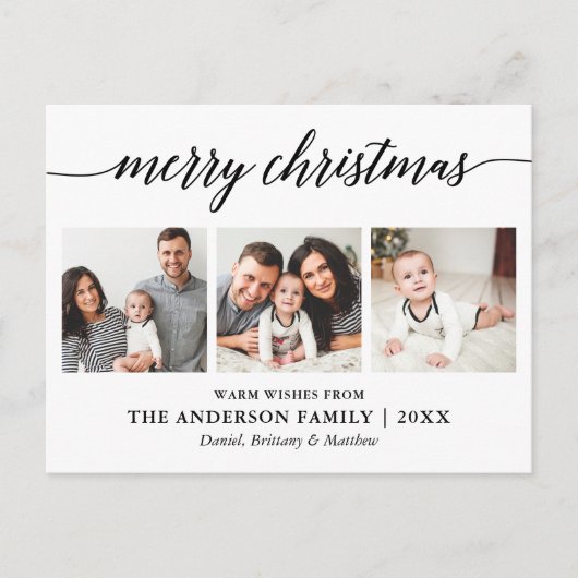 書モダン道メリークリスマス3写真 ポストカード (正面)