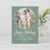 書モダン道ラウンドフォトフレームSage Green シーズンカード (スタンド正面)