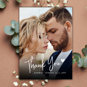 書モダン道ラブハート2写真結婚の サンキューカード