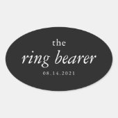 書モダン道リングや輪持参人結婚の楕円形の棒 楕円形シール (正面)