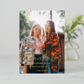 書モダン道共同大学院写真卒業 箔招待状 (立ち正面)