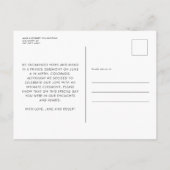 書モダン道写真たった今結婚しました落ち込み 案内ポストカード (裏面)