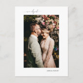 書モダン道写真たった今結婚しました落ち込み 案内ポストカード (正面)