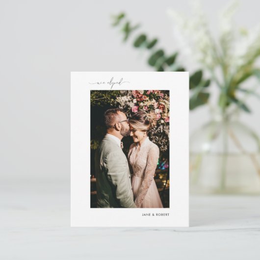 書モダン道写真たった今結婚しました落ち込み 案内ポストカード (スタンド正面)