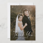 書モダン道写真のスクリプ結婚ト サンキューカード (正面)