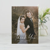 書モダン道写真のスクリプ結婚ト サンキューカード (スタンド正面)