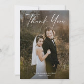 書モダン道写真のスクリプ結婚ト サンキューカード (正面)